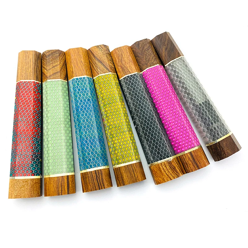 Funda cuchillo cocina madera estilo japonés piel serpiente – Resina 11 tipos - imagen 4