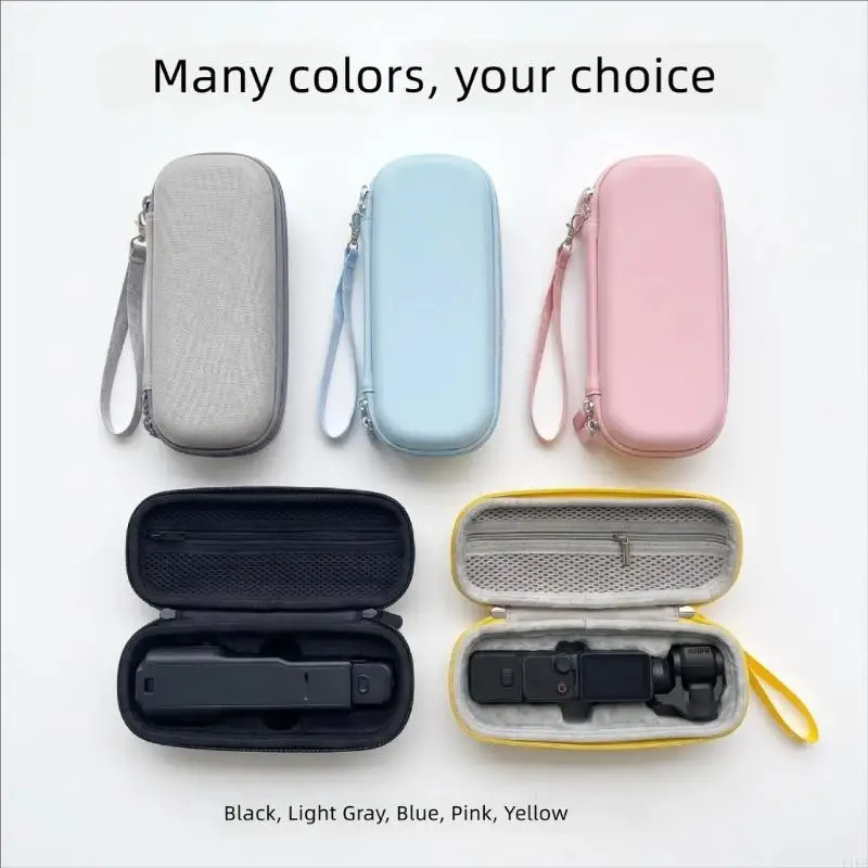 Estuche rígido para cámara con agarre lateral y bolsillo interior