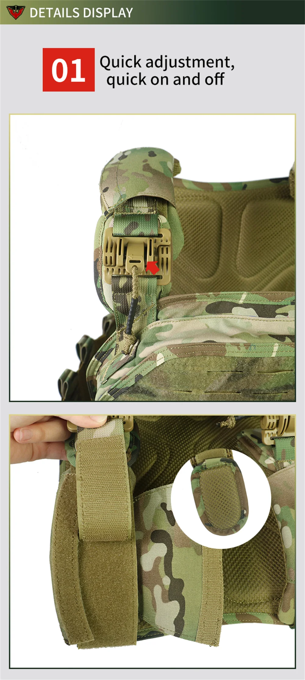 Sistema MOLLE con correas para accesorios