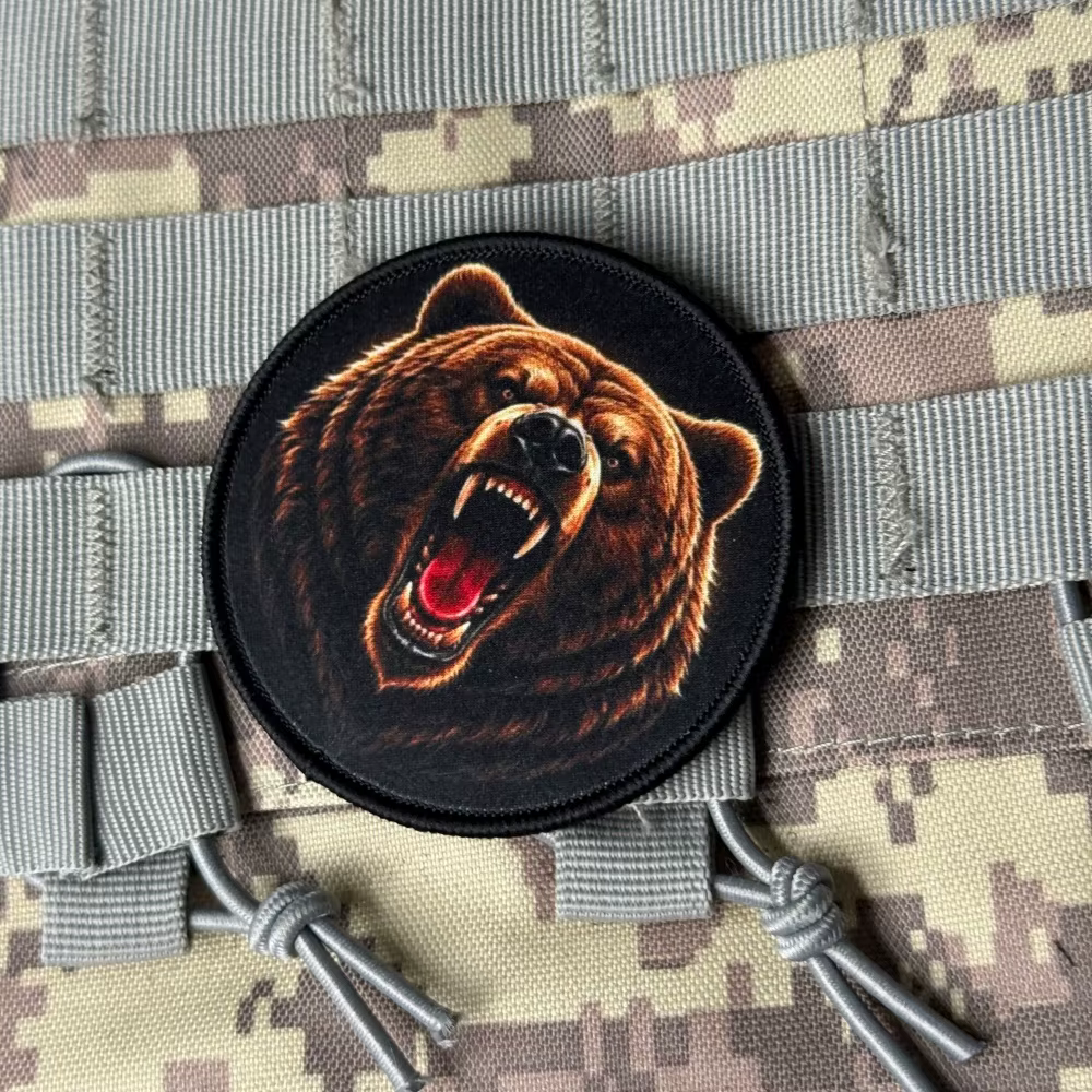 Parche táctico moral oso Oscar con velcro para mochila y ropa - imagen 5