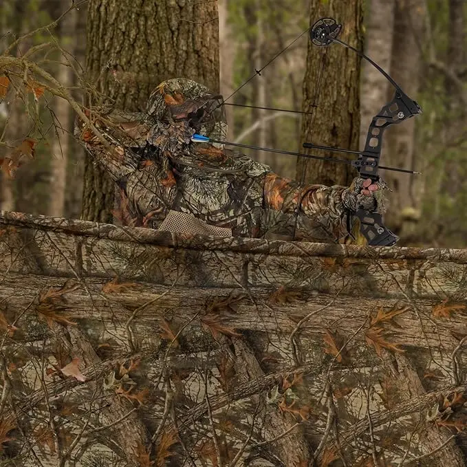 Traje Ghillie camuflaje transpirable con capucha para caza y pesca - imagen 5