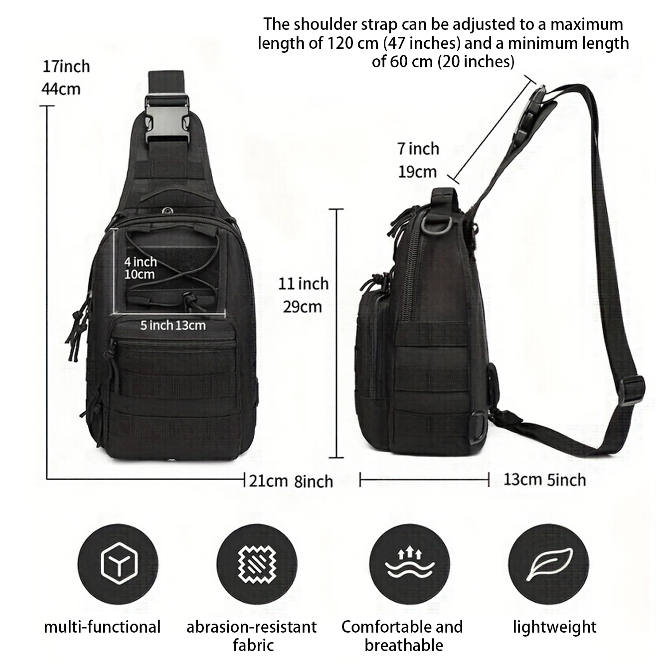 Bolso de pecho MOLLE multifunción para bicicleta y senderismo - imagen 2