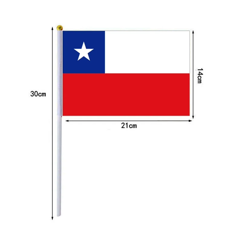 Banderines ondulados a mano de Chile 14x21cm decorativos para eventos