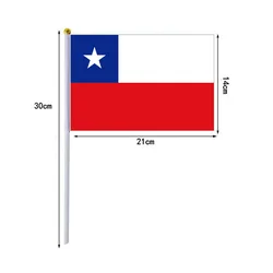 Banderines ondulados a mano de Chile 14x21cm decorativos para eventos