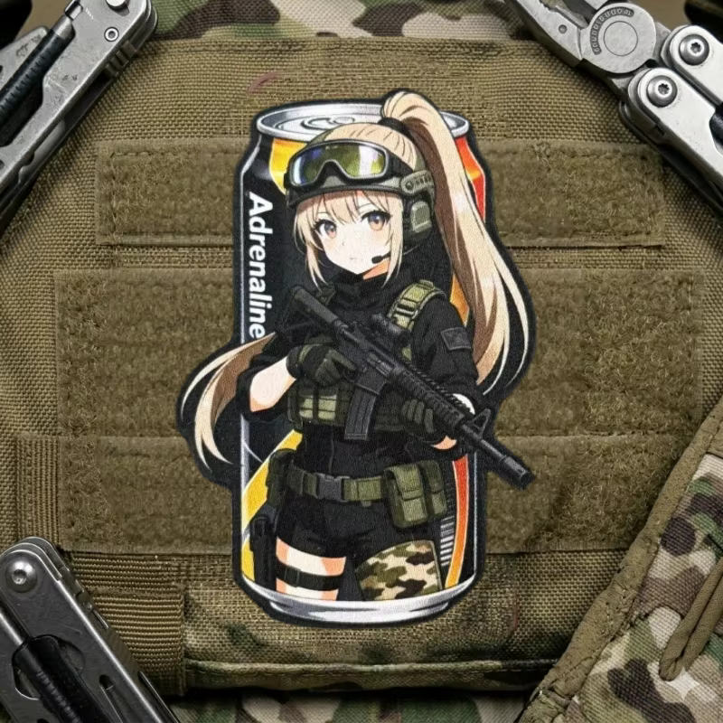 Parche táctico gancho-bucle chica anime para mochila brazalete - imagen 3