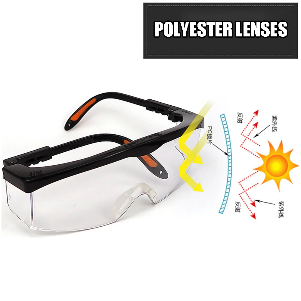 Gafas de protección antiimpactos antisalpicaduras lentes PC UV - imagen 2