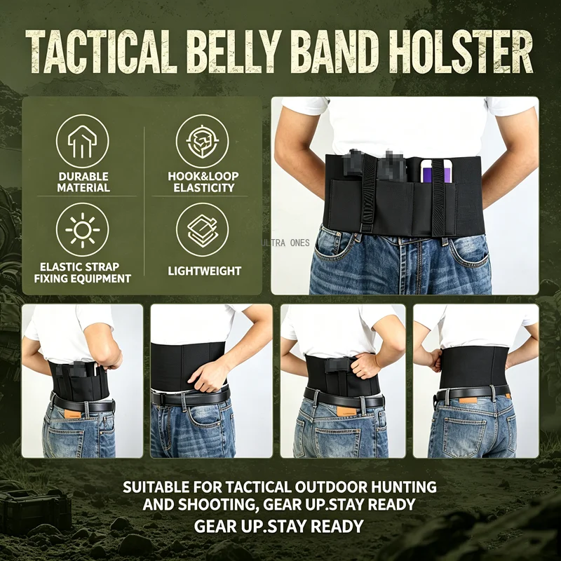 Funda táctica para pistola ambidiestra tipo cinturón riñonera oculta - imagen 2