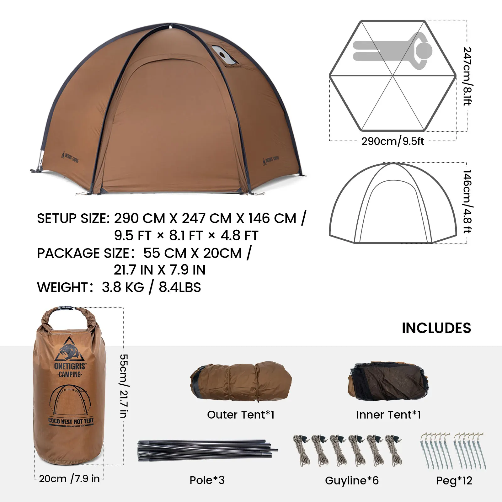 OneTigris Coco Nest: Conjunto camping plegable con silla y mesa - imagen 3