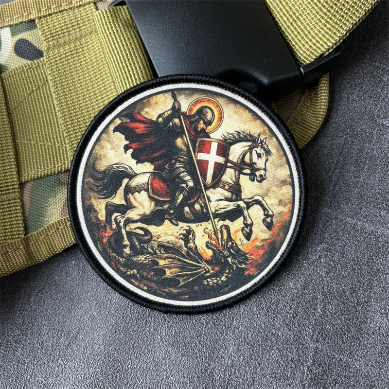 Parche táctico San Jorge bordado militar con velcro para ropa - imagen 5