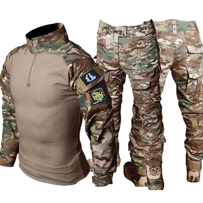 Uniforme táctico camuflaje: camisa y pantalón cargo airsoft y paintball - imagen 3