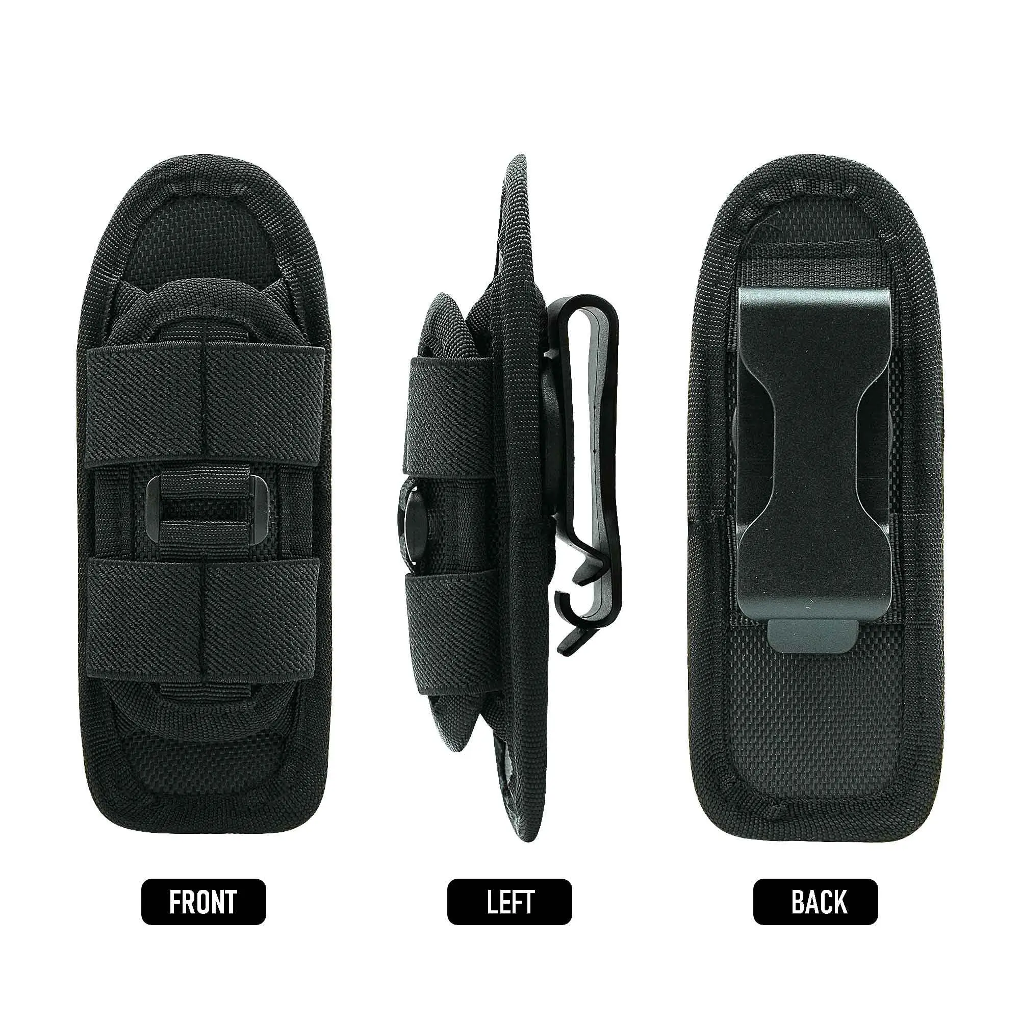 Funda táctica linterna con clip cinturón y mosquetón 360° - imagen 4