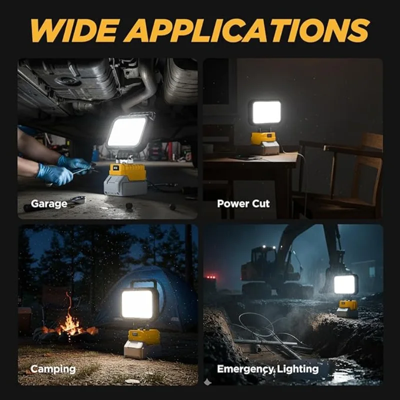 Linterna de trabajo LED USB recargable compatible Dewalt Makita