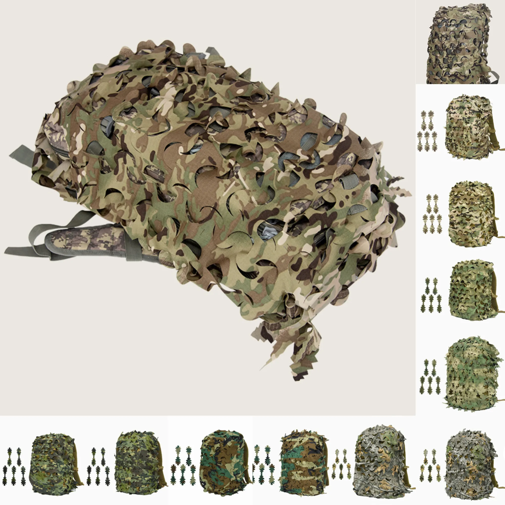 Funda mochila táctica de red hojas biónicas 3D corte láser - imagen 3