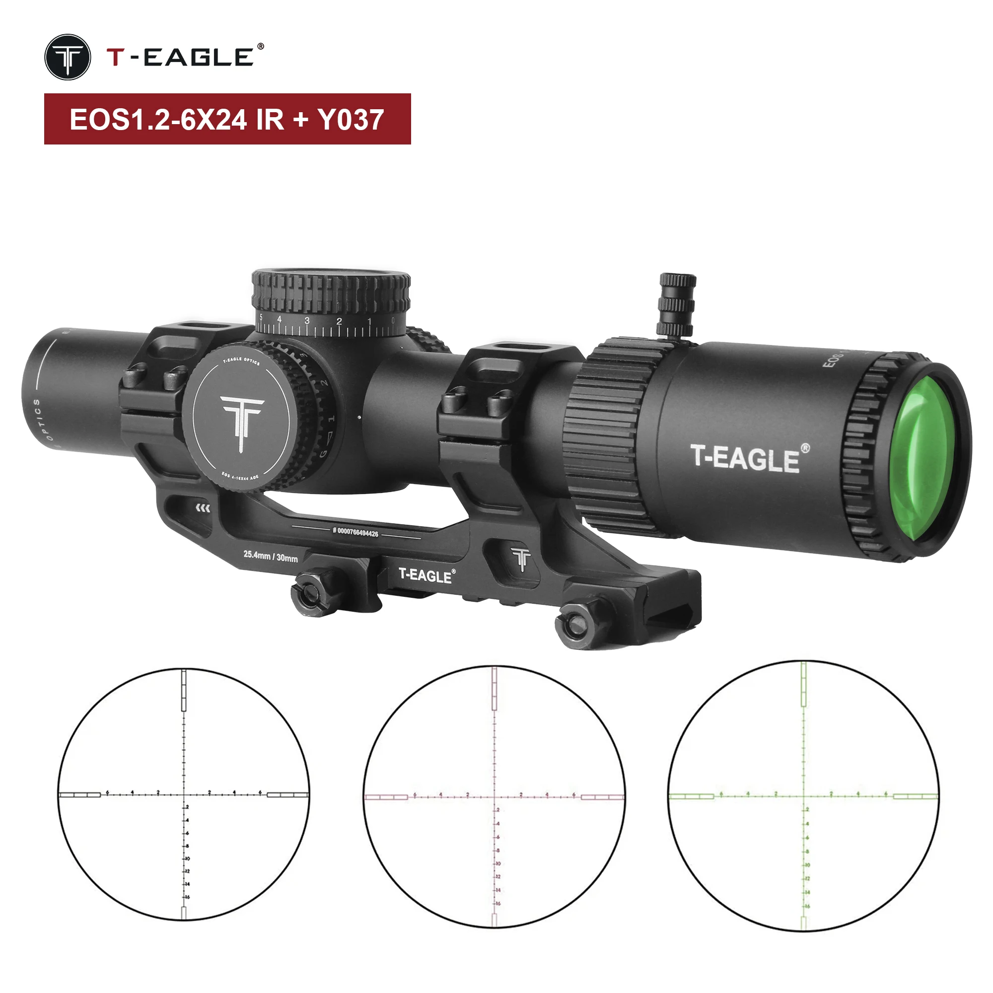 T-EAGLE EOS mira telescópica táctica con luz roja y verde para rifle - imagen 3