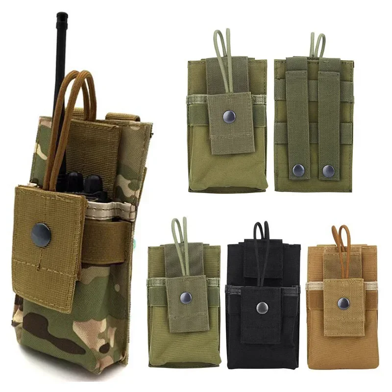 Bolsa táctica MOLLE para radio walkie-talkie y cargadores exteriores