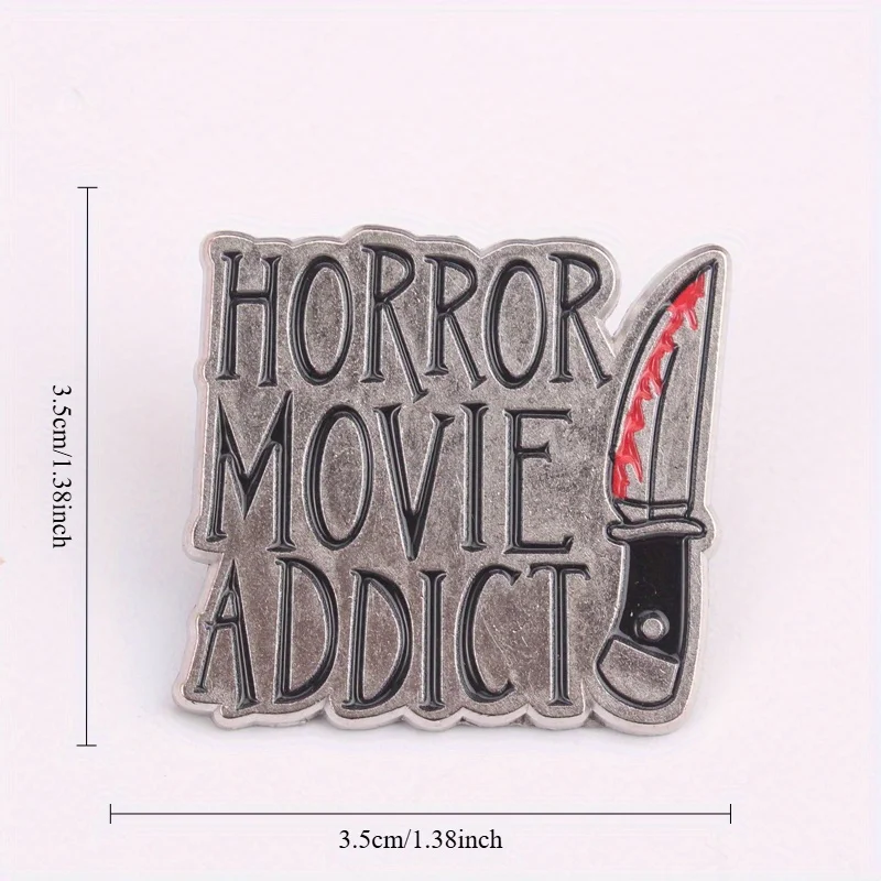 Slasher Cinema pin esmaltado metal envejecido cuchillo gore - imagen 2