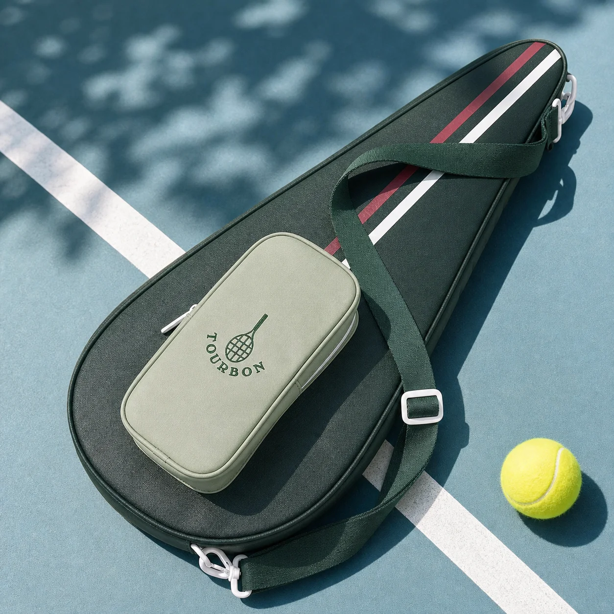 Tourbon bolsa de tenis acolchada ligera en nailon con bandolera - imagen 5