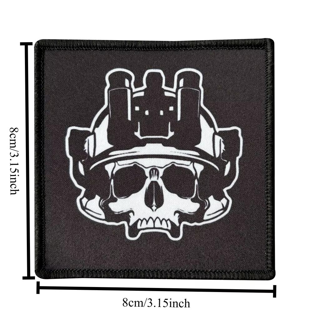Parche táctico visión nocturna calavera, gancho y bucle para brazalete - imagen 2
