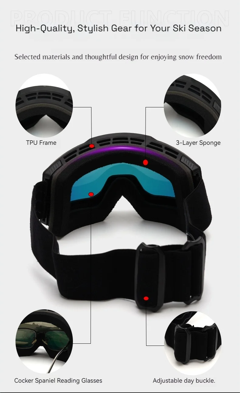 Gafas JSJM puestas en modelo demostrando ajuste sobre casco