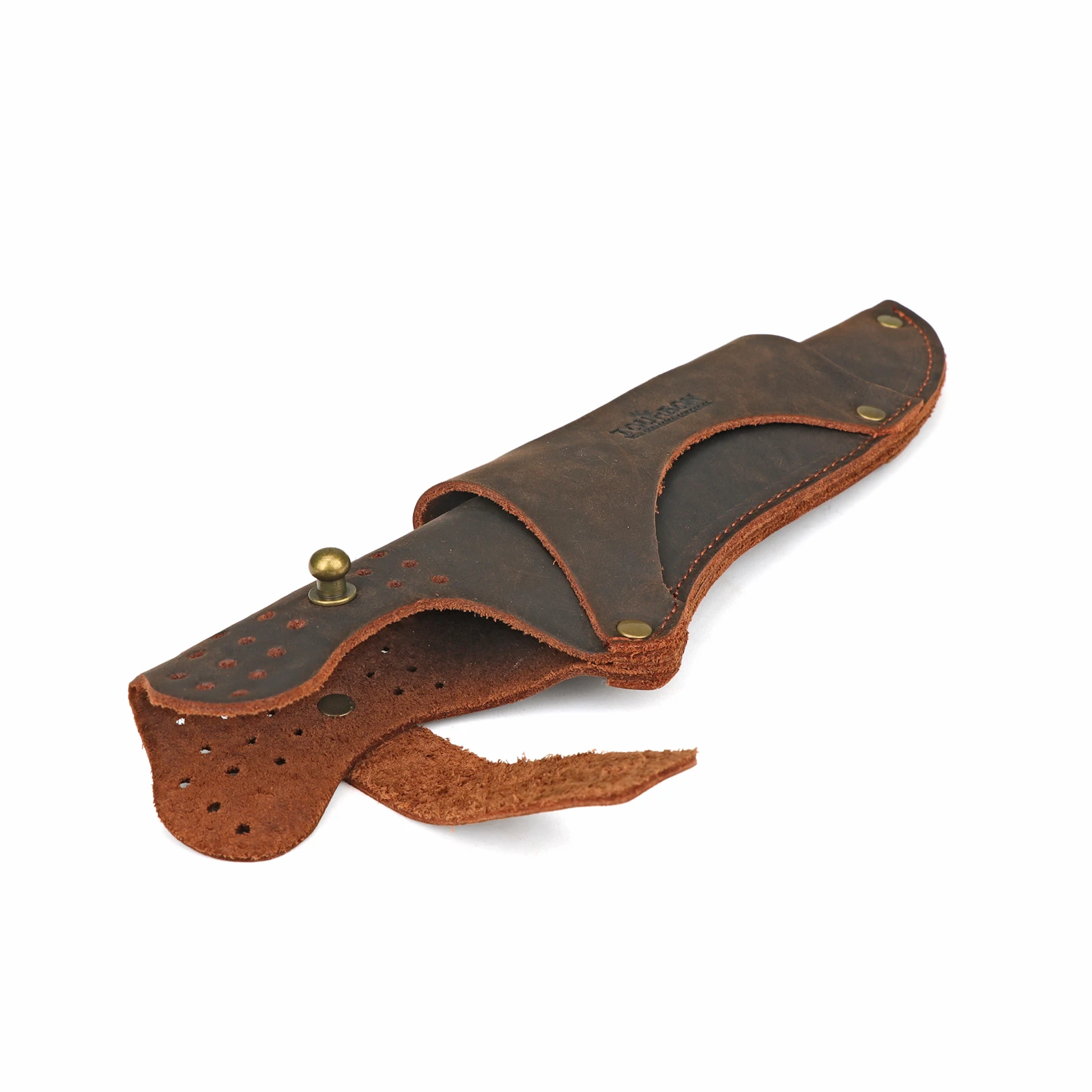 Tourbon Funda de cuchillo de cuero grueso para camping y cinturón - imagen 5