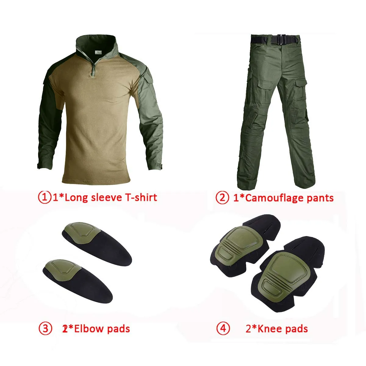 Ropa táctica militar camuflaje con protectores codos y rodillas - imagen 4