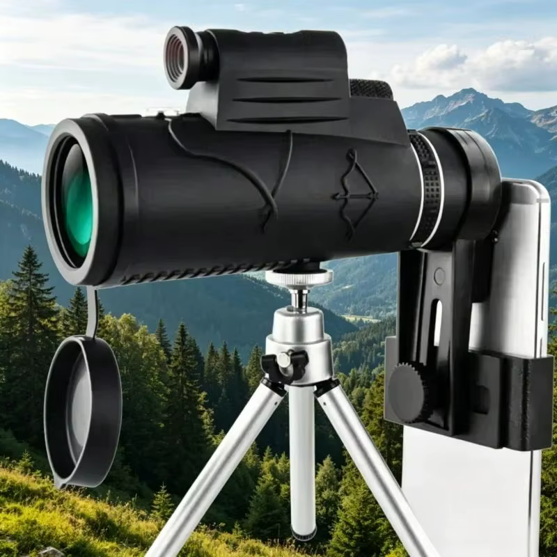 Telescopio monocular HD de largo alcance con zoom y trípode