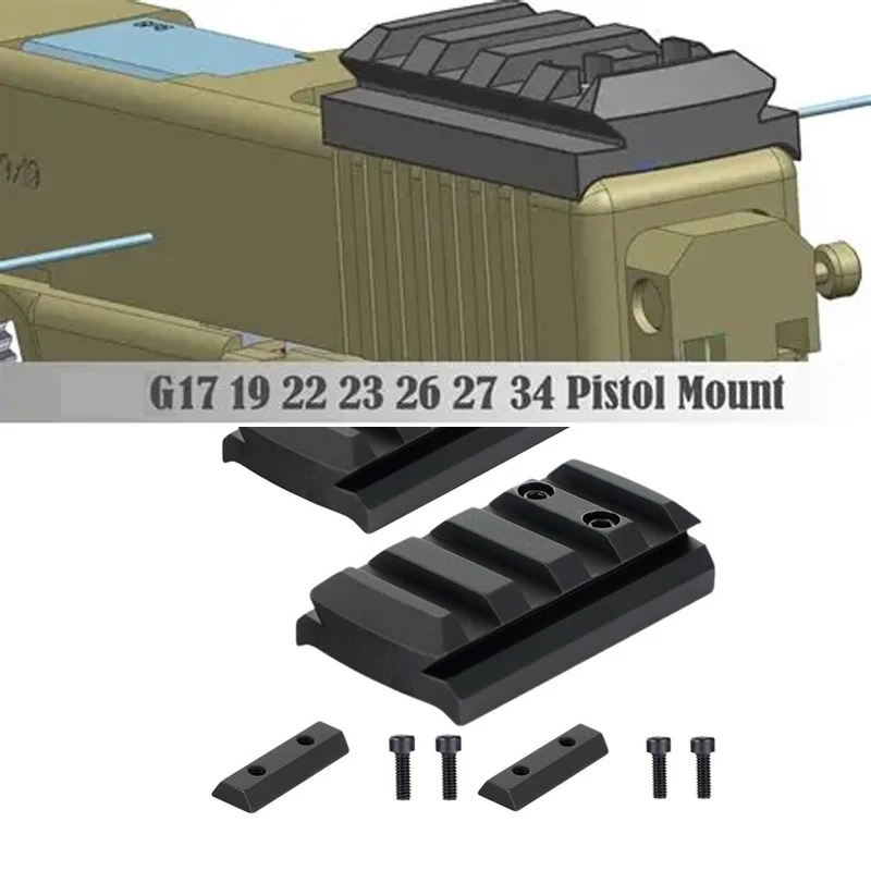Soporte punto rojo Picatinny 4 ranuras para Glock 17 19 22 23 26 - imagen 4