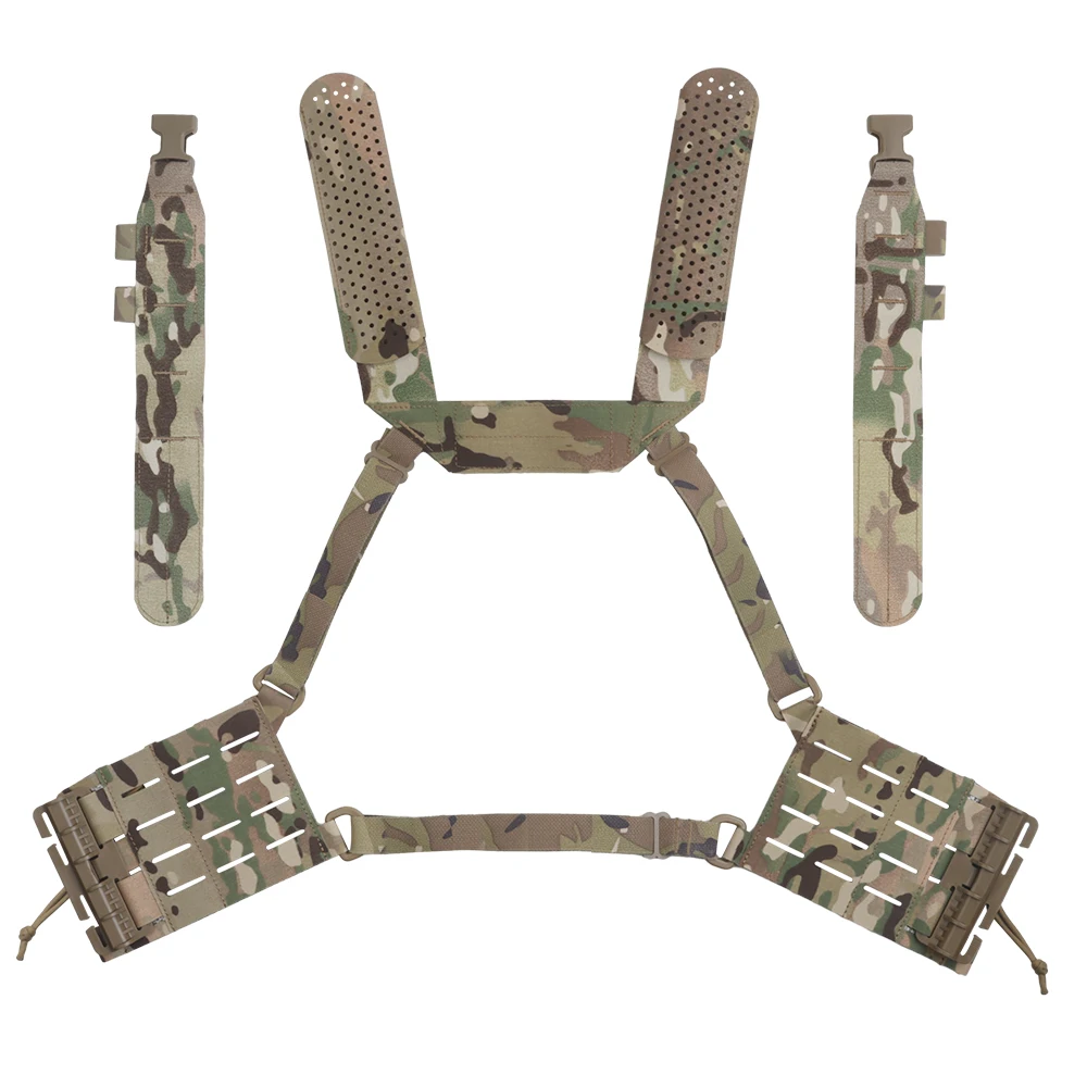 Arnés táctico H nylon 1000D con MOLLE y hebilla de liberación rápida