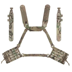 Arnés táctico H nylon 1000D con MOLLE y hebilla de liberación rápida