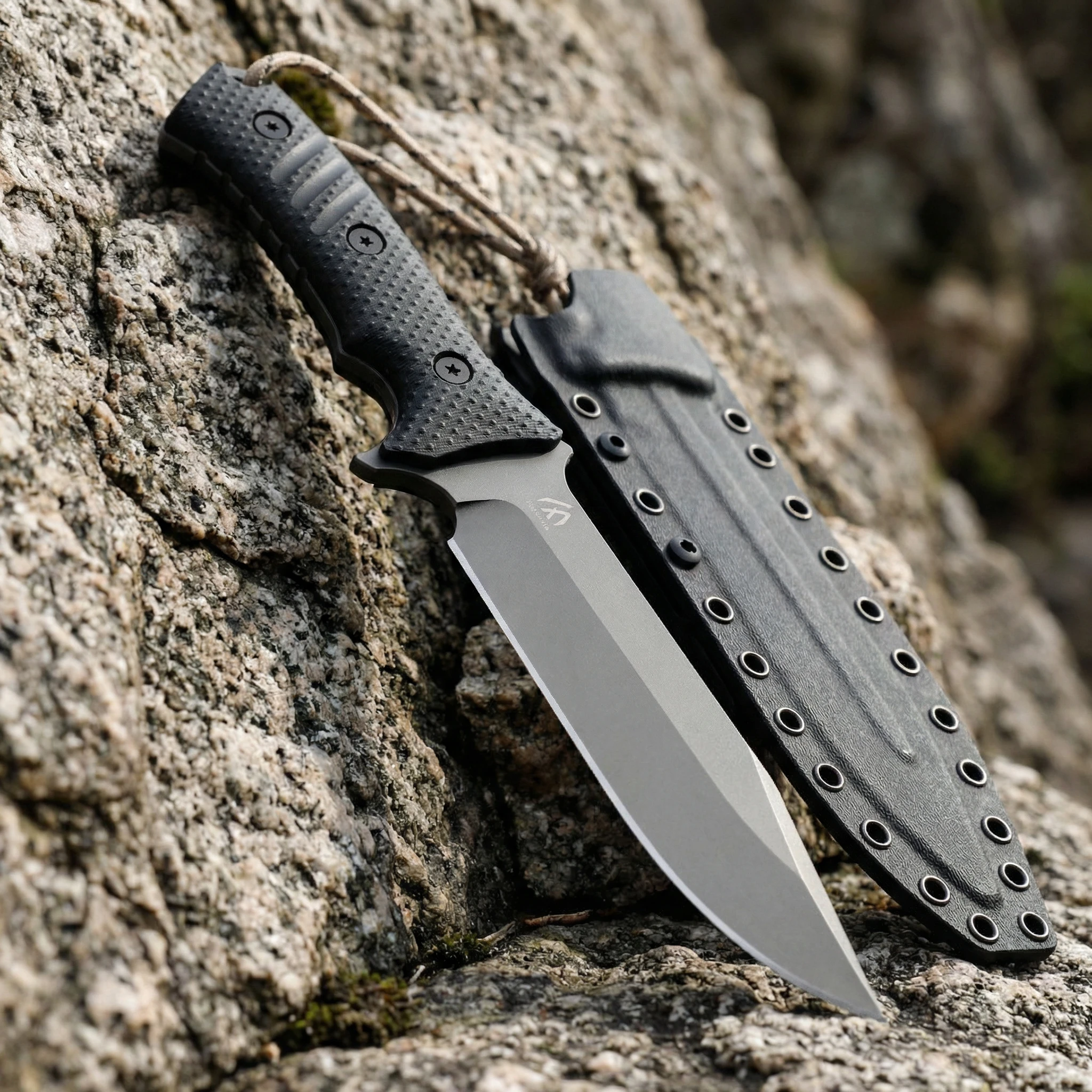 Cuchillo de hoja fija táctico con funda para aire libre y acampada - imagen 5
