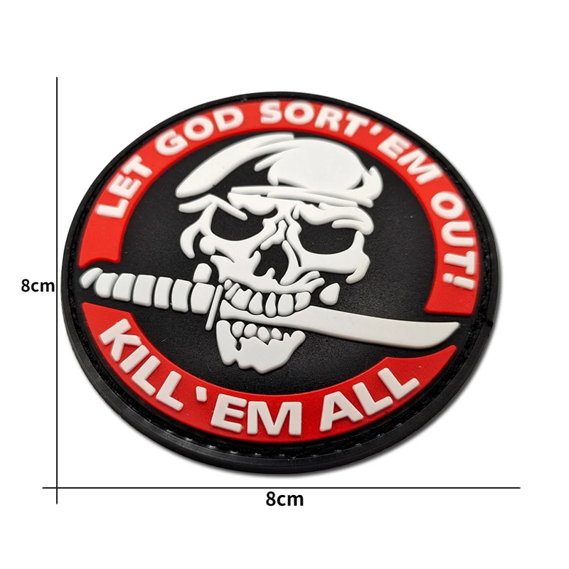 Parche táctico calavera PVC 3D One Shot One Kill - imagen 2