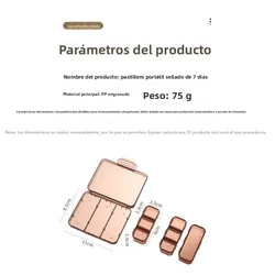 Pastillero portátil de viaje organizador medicamentos sellado