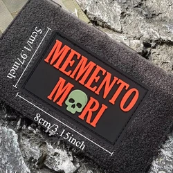 Parche táctico MEMENTO MORI PVC con velcro para mochila