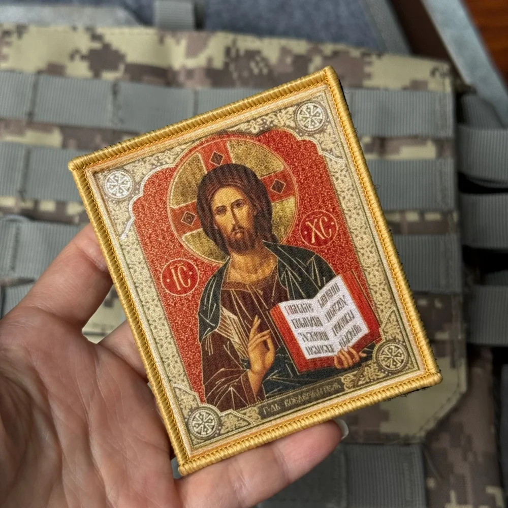 Parche táctico moral con velcro Dios Todopoderoso para uniformes - imagen 4