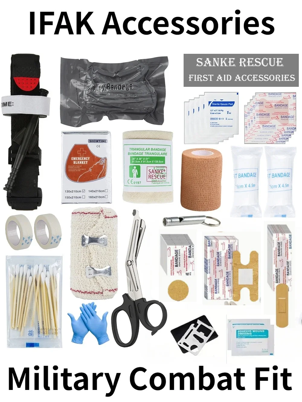 Kit de supervivencia con accesorios para primeros auxilios