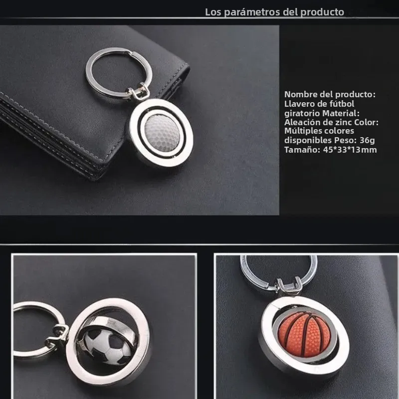 Llavero giratorio 360º 3D baloncesto fútbol golf con estéreo - imagen 3