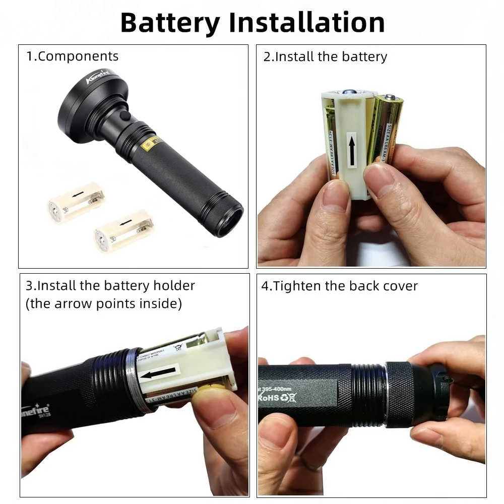 Linterna UV portátil para inspección