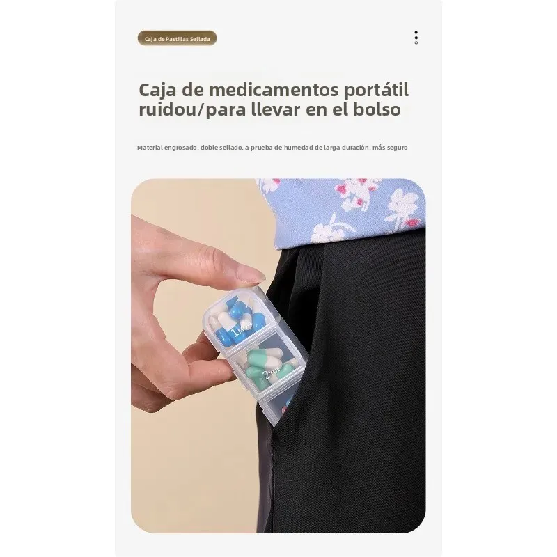 Pastillero portátil de viaje organizador medicamentos sellado - imagen 4