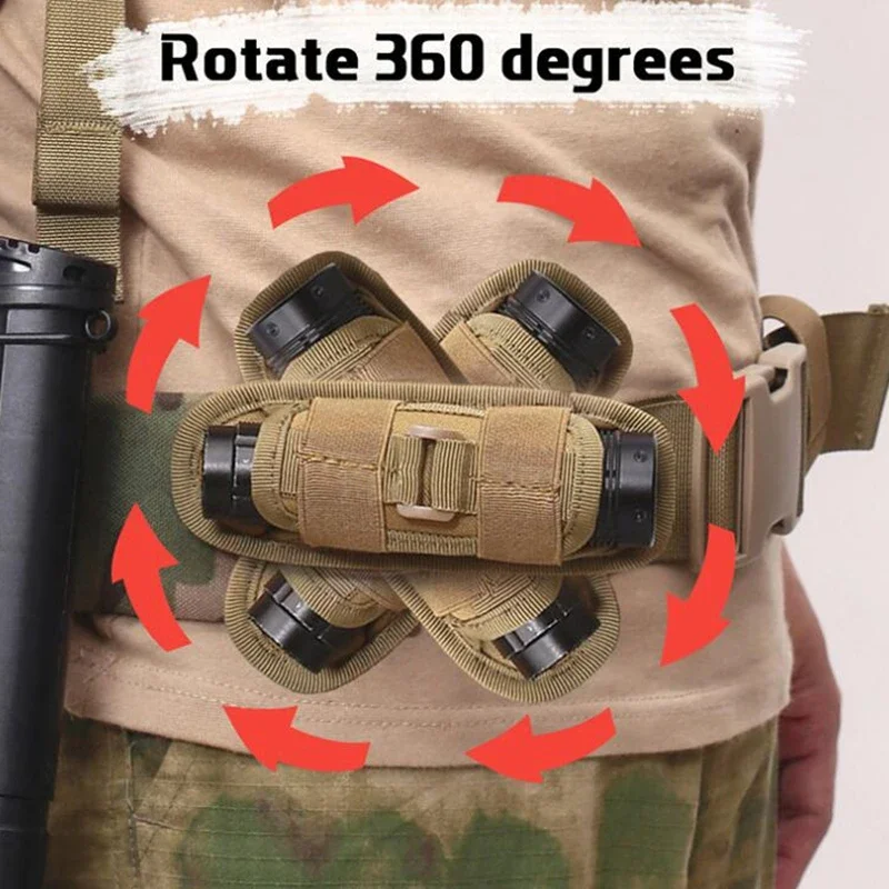 Funda táctica para linterna Molle giratoria de cinturón - imagen 5