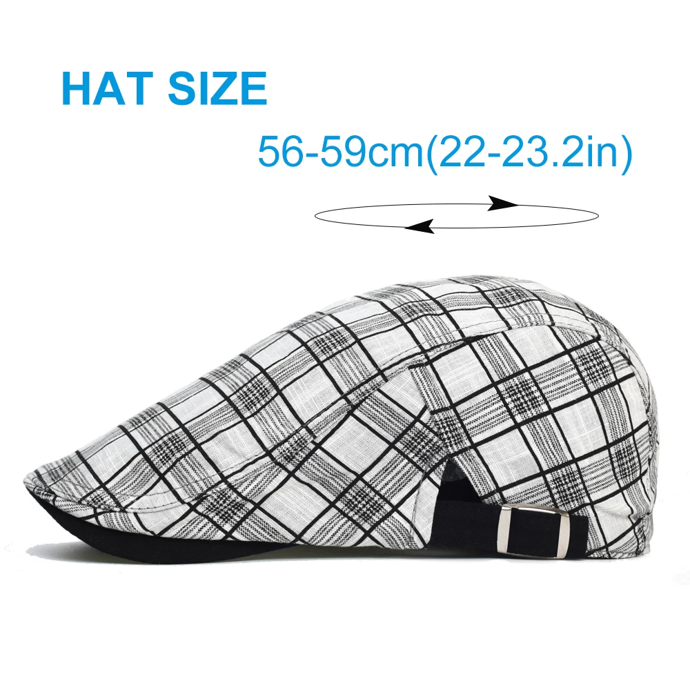 Gorra de malla transpirable a cuadros para exterior, boina informal - imagen 5