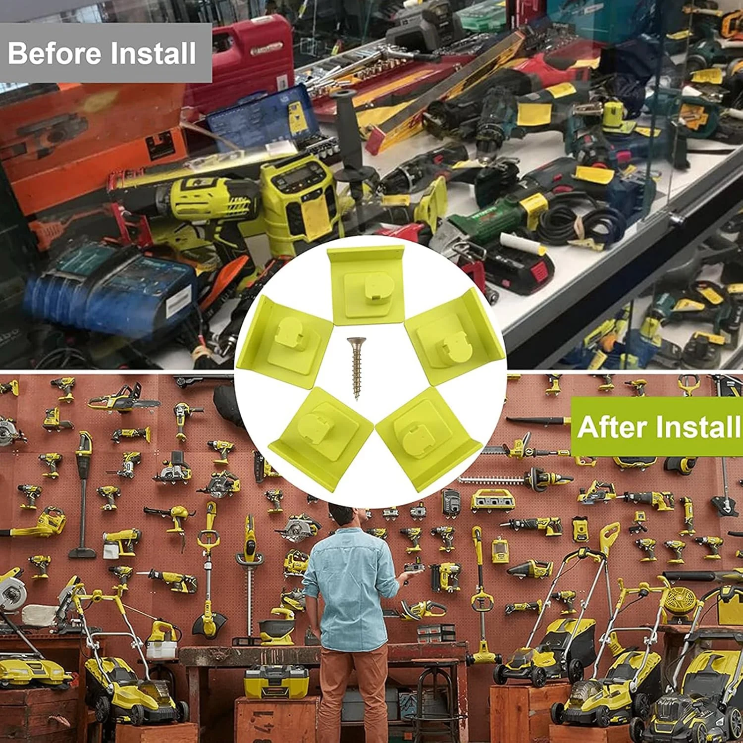 Ryobi Soporte mural para baterías de litio, estante taladros - imagen 5