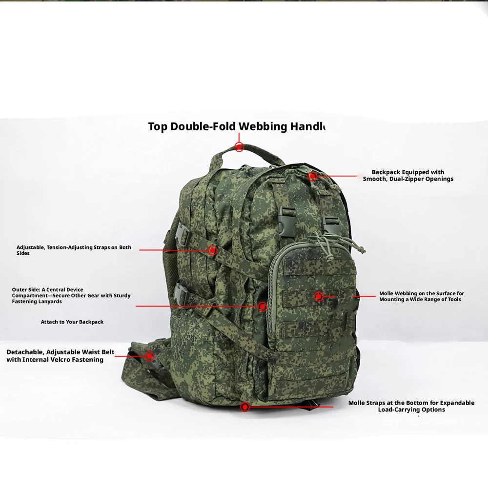 Mochila táctica camuflaje EMR para montaña y entrenamiento