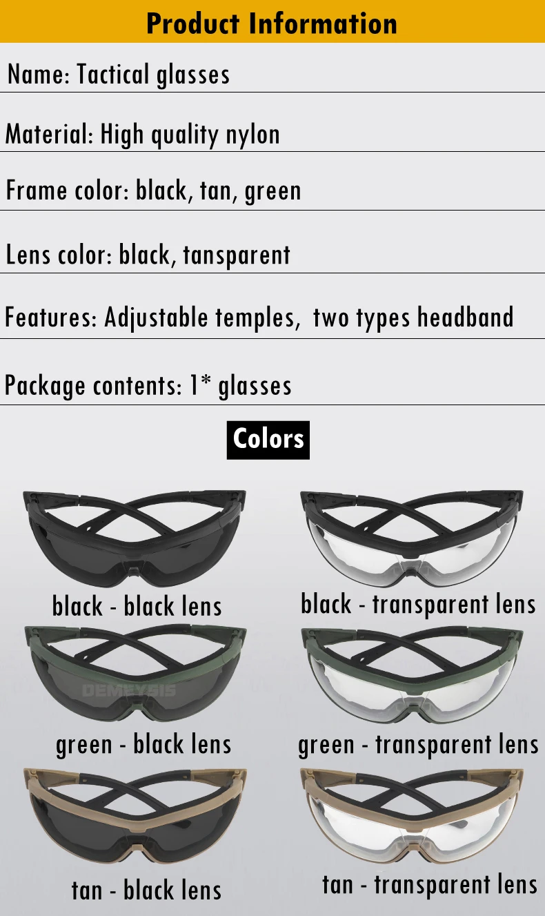 Opción de lentes transparente para poca luz