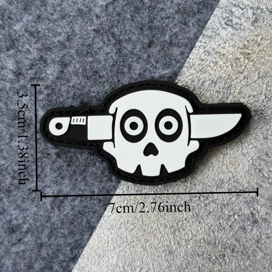 Insignia táctica de esqueleto Halloween con diseño militar