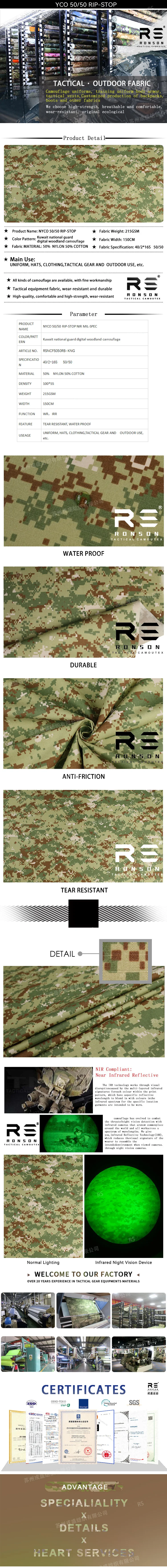 Tela táctica con camuflaje digital boscosa