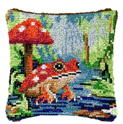 Kit de bordado con gancho pestillo setas y paisaje para almohadas