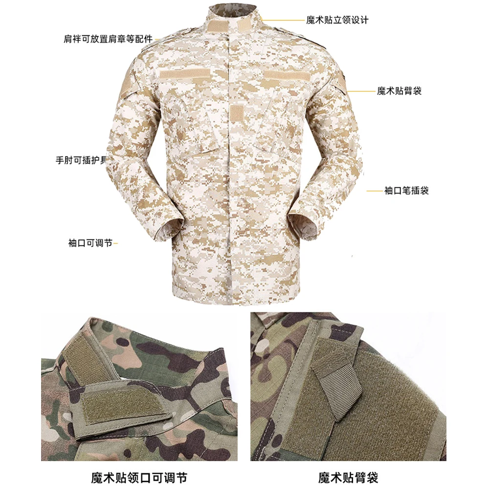 Traje táctico camuflaje con casco y rodilleras para airsoft exteriores - imagen 5