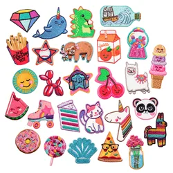 Parches bordados de dibujos animados para coser o planchar