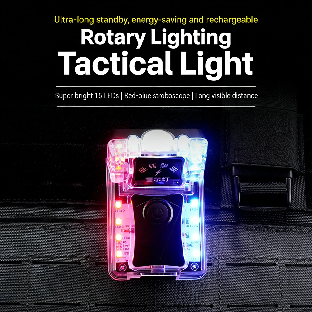 Linterna táctica de hombro con luz roja, azul y estroboscópica - imagen 3
