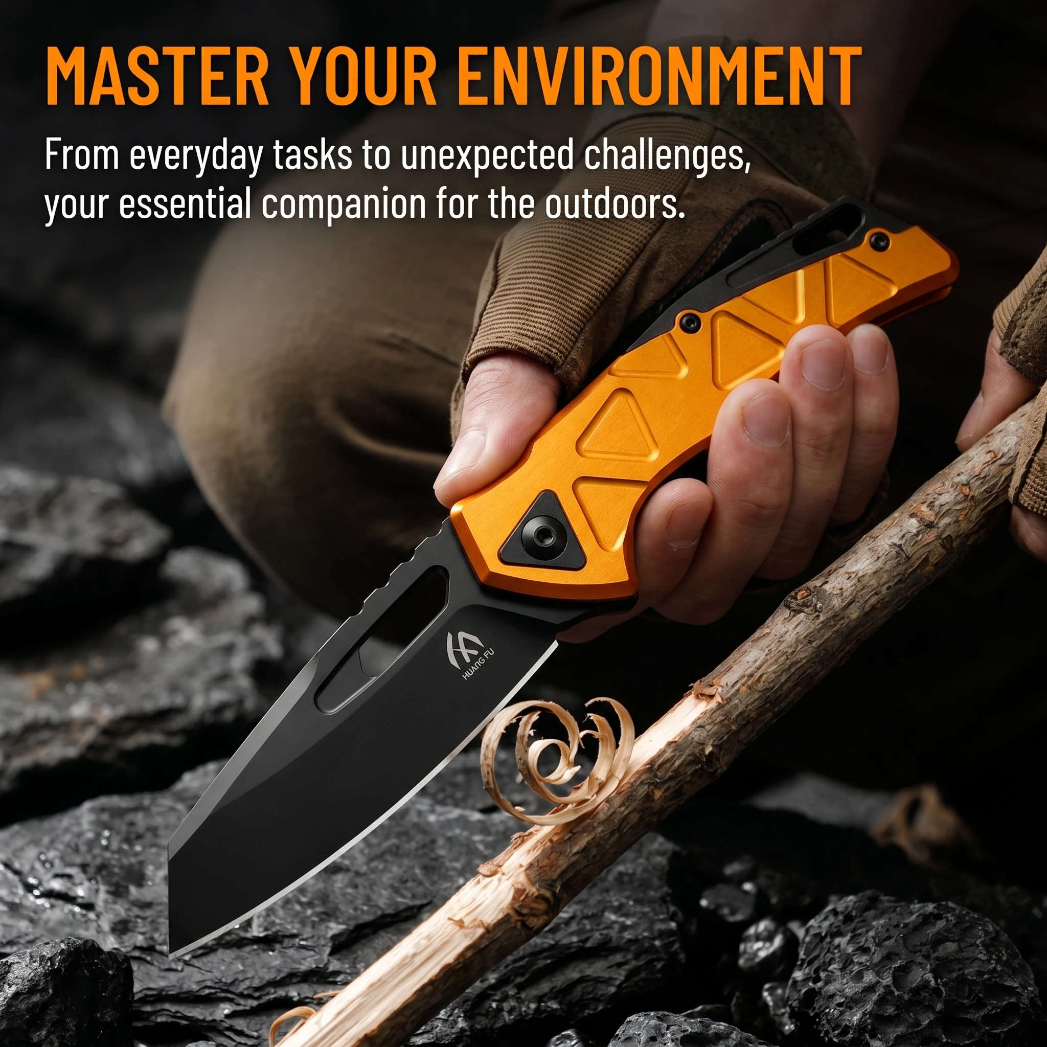 Cuchillo plegable multifunción para acampada y supervivencia - imagen 2